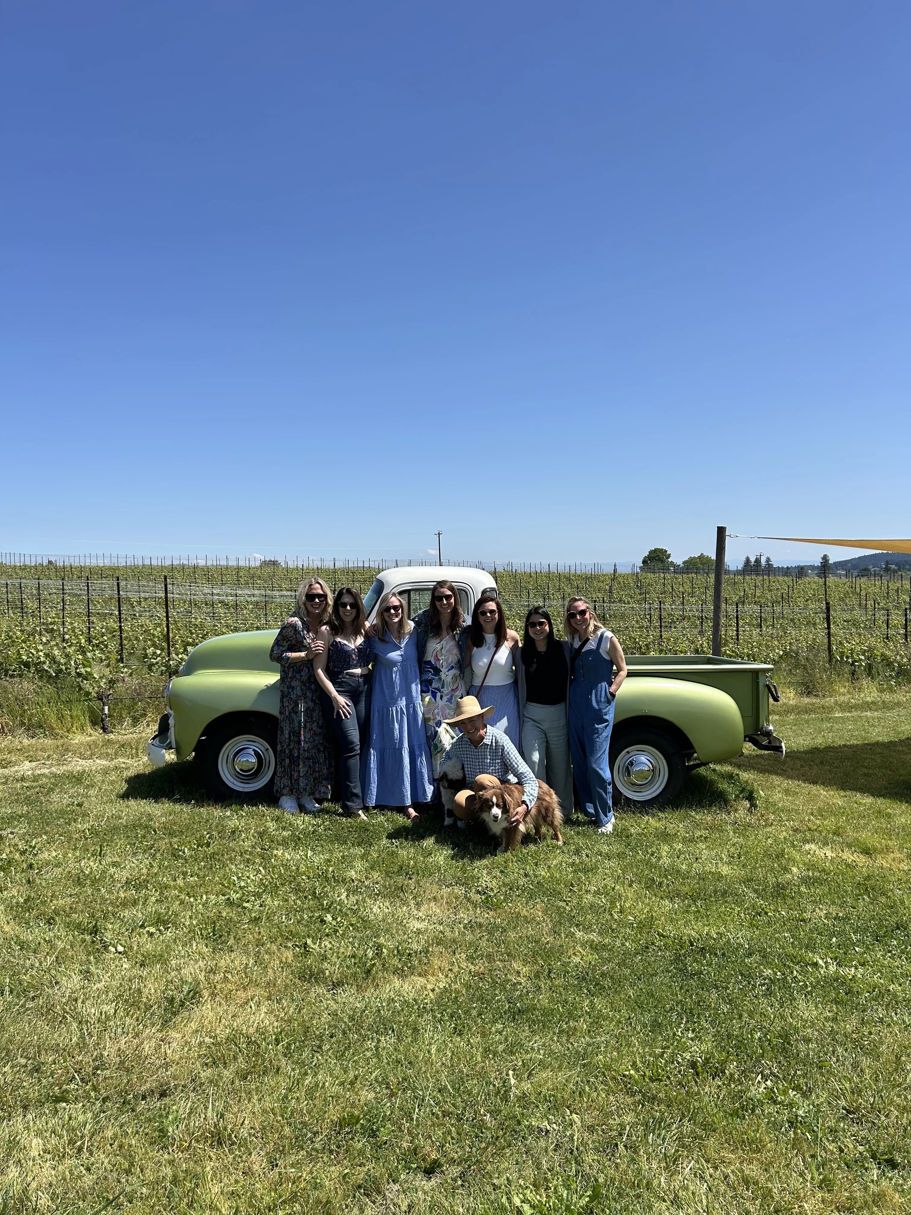 Guests enjoying a wine tasting in the Willamette Valley