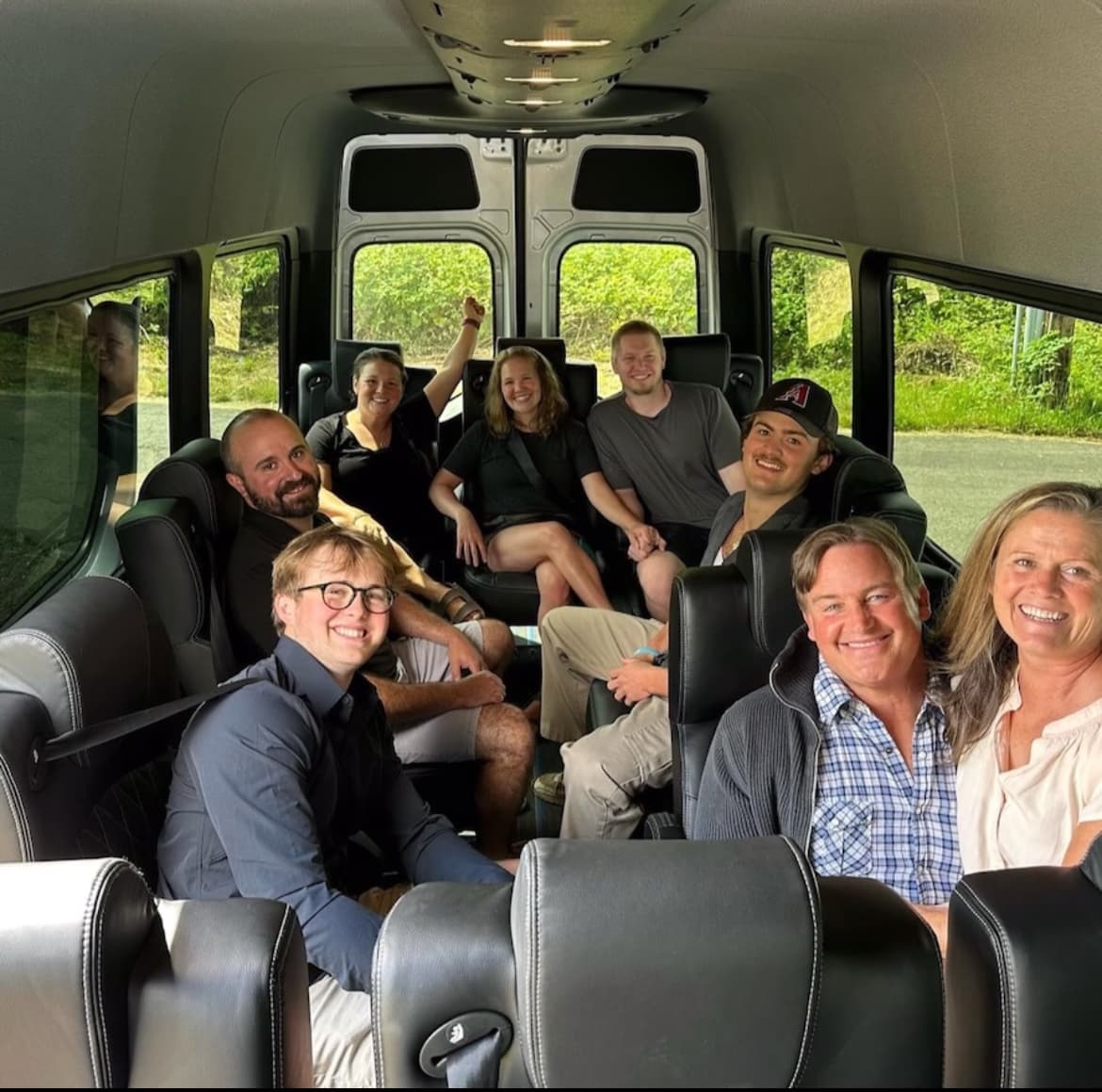 Family enjoying a private wine tour through Oregon wine country