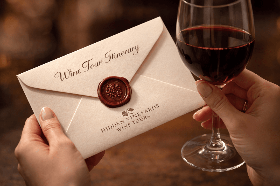 Hidden Vineyards wine tour itinerary letter